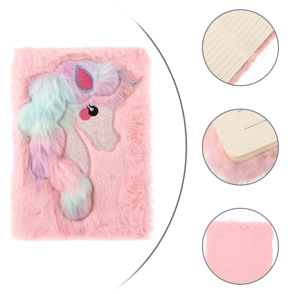 1pc Lovely Unicorn Themed Stationery Gift Plush Notebook Gift Students Gift