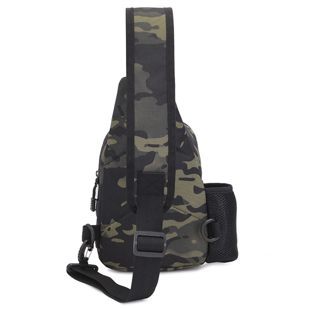 Men Chest Pouch Casual Waist Bag Multi-function Shoulder Bag Coin Purse for Outdoor Sports Travel (Black Camouflage)