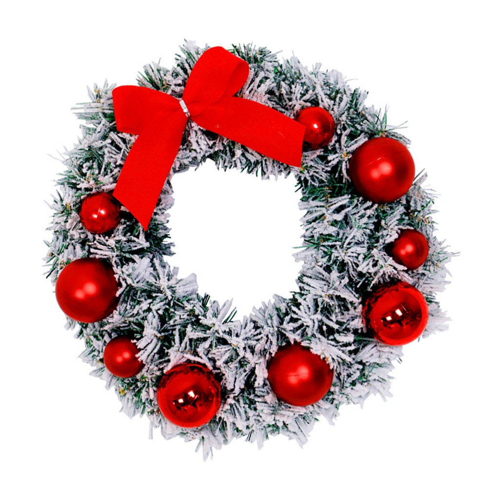 1Pc Christmas Hanging Wreath Artificial Flocking Cedar Wreath Party Decoration