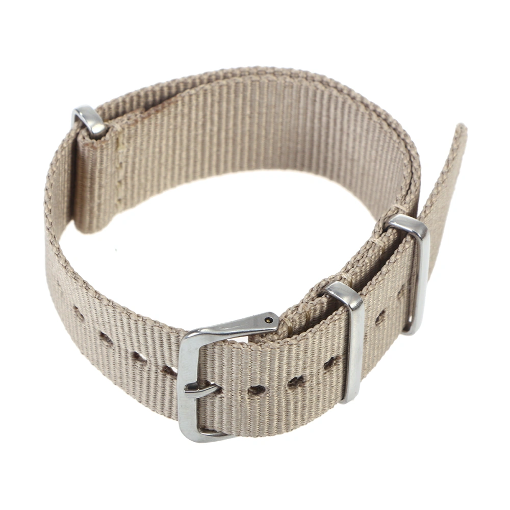 Nylon Watch Strap Replacement Heavy Duty Watch Bands Woven Wristband Strap 18mm (Khaki)