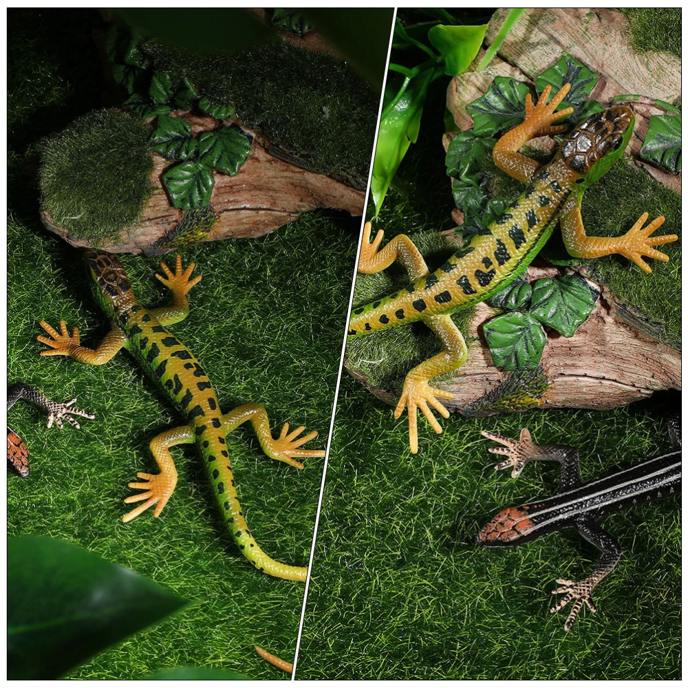 2 Pcs Plastic Simulation Lizard Decor Animal Models Ornament Trick Toys