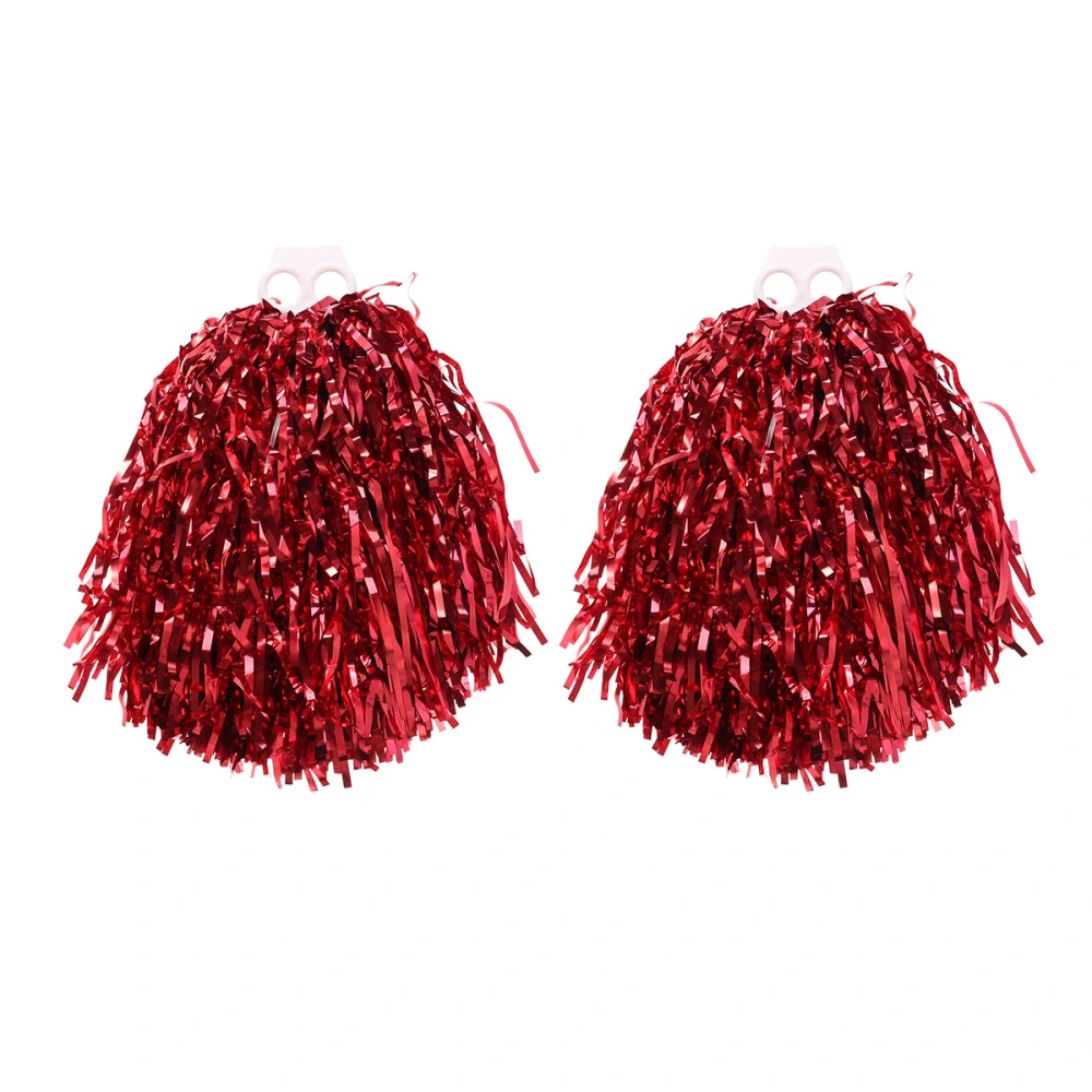 1 Pair of Plastic Ring 50g Cheering Squad Spirited Fun Cheerleading Kit Cheer Poms for Both Kids College and High School Competition Cheering Sports Events (Red)