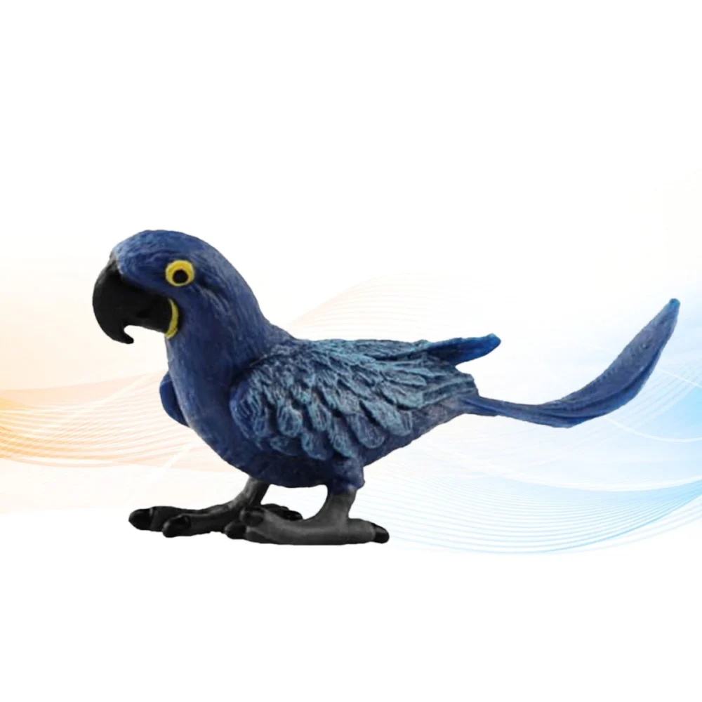 Simulation Animal Model Adorable Blue Parrot Toy Model Desktop Decoration for Children Playing