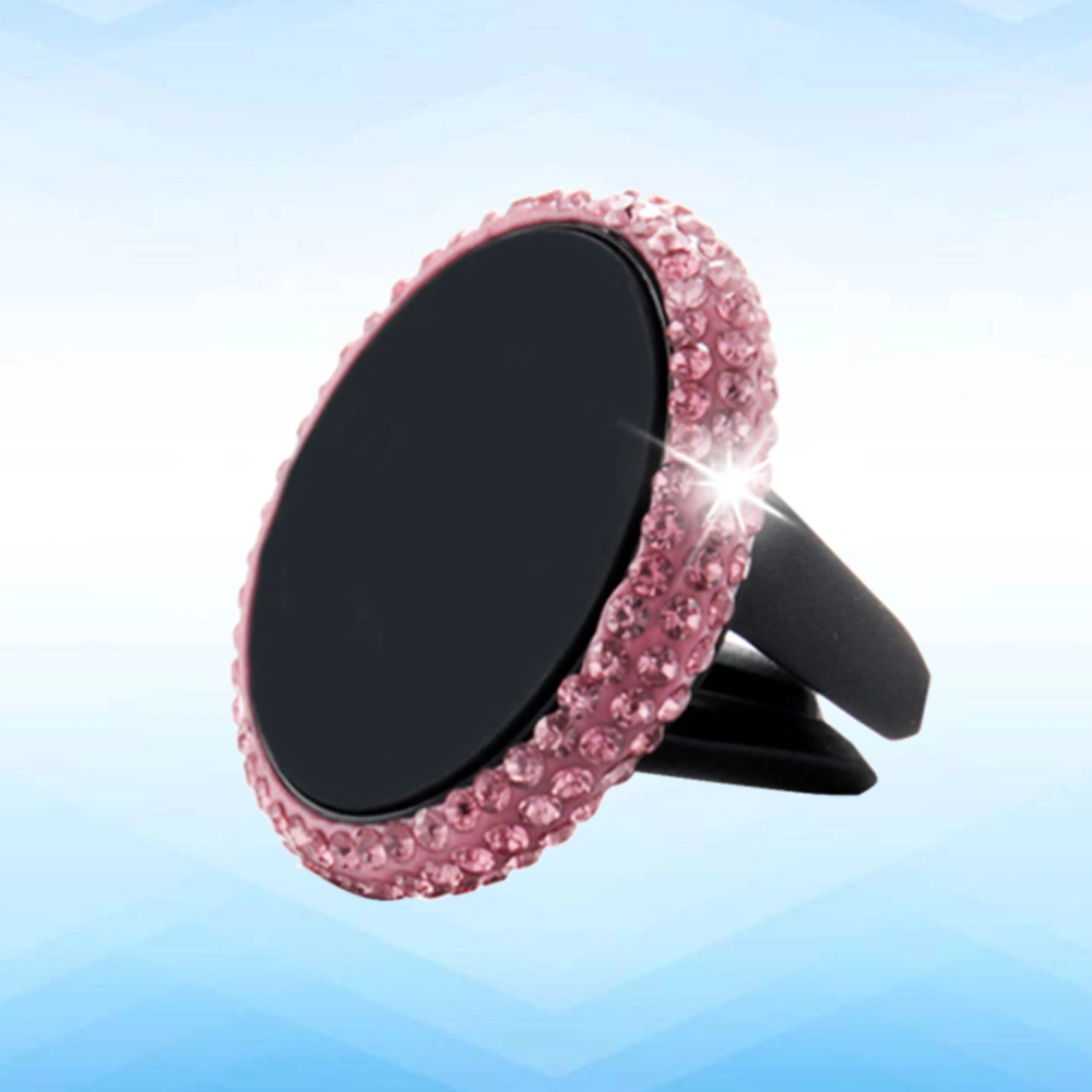 Universal Rhinestone Design Magnetic Car Mount Stick On Dashboard for Cell Phone GPS and Mini Tablet (Pink+Black)