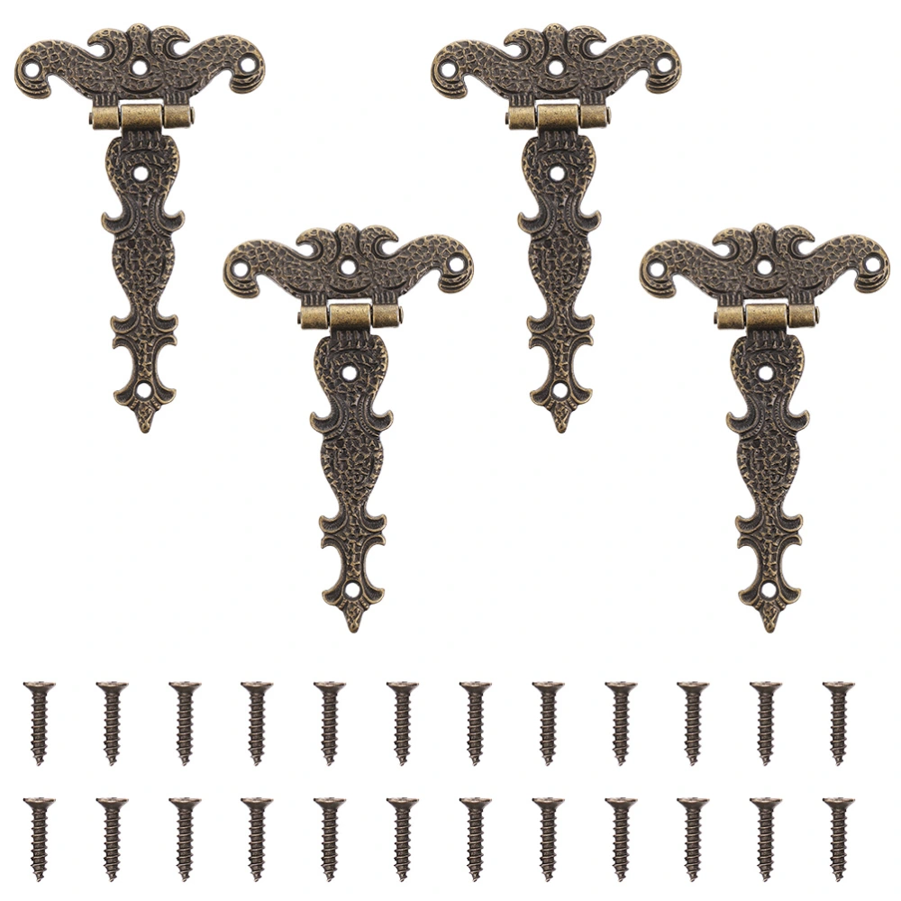 4pcs Vintage Hinges Rustproof Zinc Alloy Light Duty Shed Hinge Gate Strap Hinge