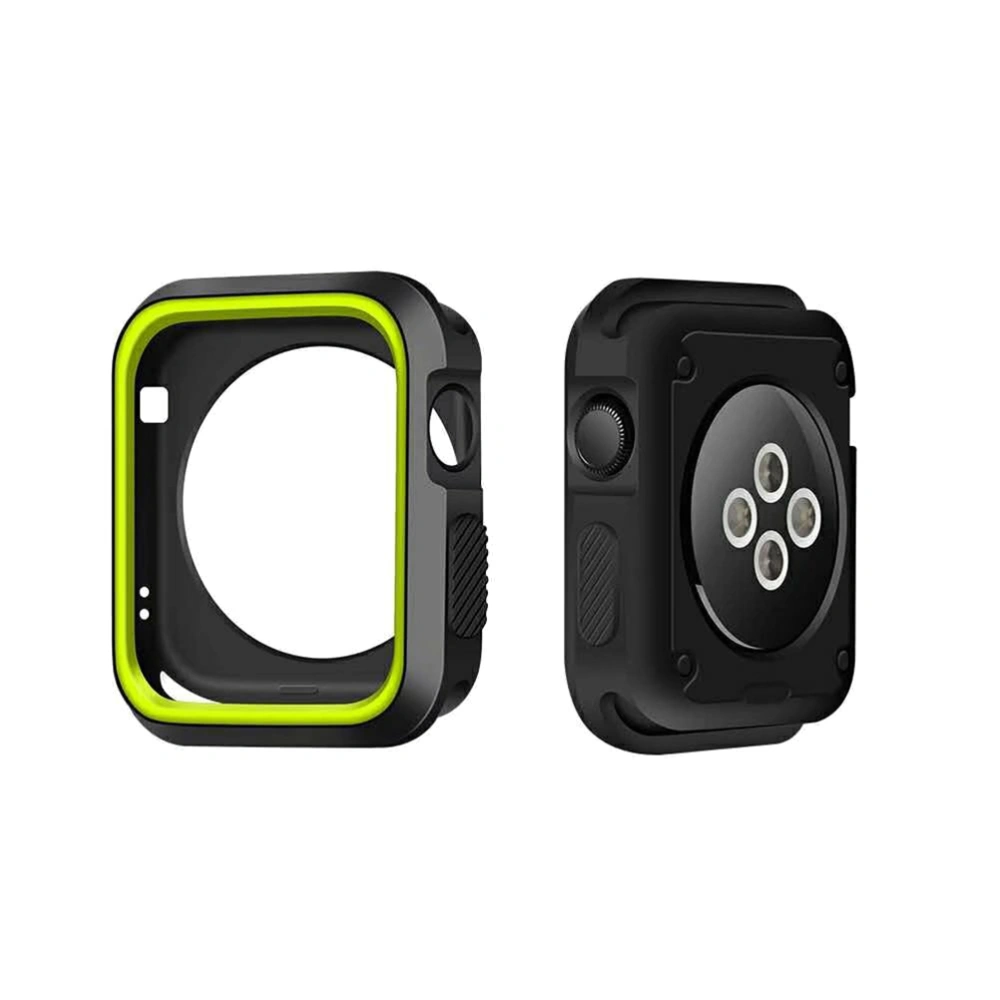 42mm Watch Case Shockproof and Waterproof Protective Case for Apple Watch 3/ 2/ 1 (Black Yellow)