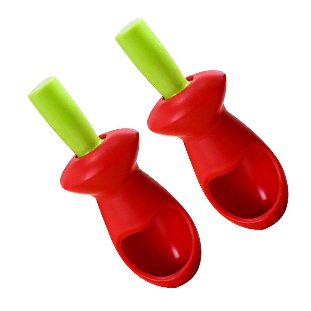 2pcs Creative Cherry Corer Pitter Kitchen Gadgets Tools Cherry Pitter Fruit Core Remover(Red)