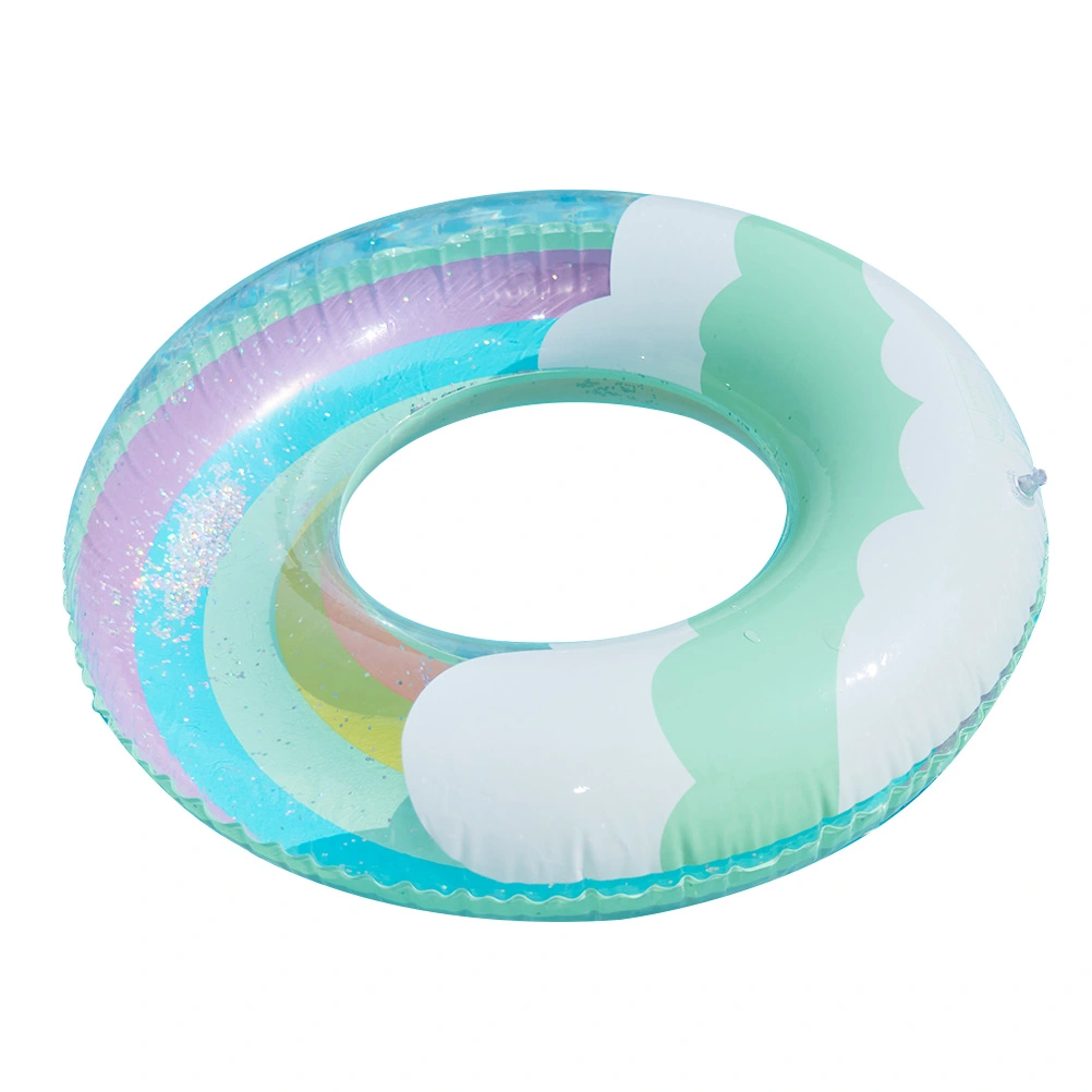Cloud Pattern Swim Ring Portable Summer Water Toy Outdoor Pool Inflatable Swim Ring