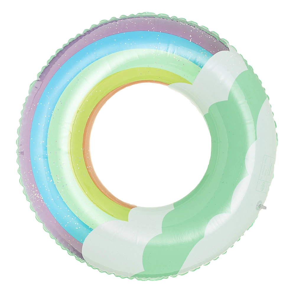 Cloud Pattern Swim Ring Portable Summer Water Toy Outdoor Pool Inflatable Swim Ring
