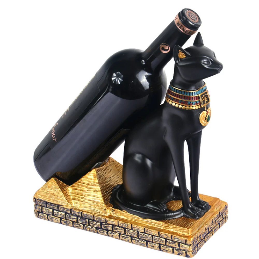 Wine Bottle Holder Egyptian Cat Wine Rack Interior Decorations Tabletop Wine Shelf Home Decorations