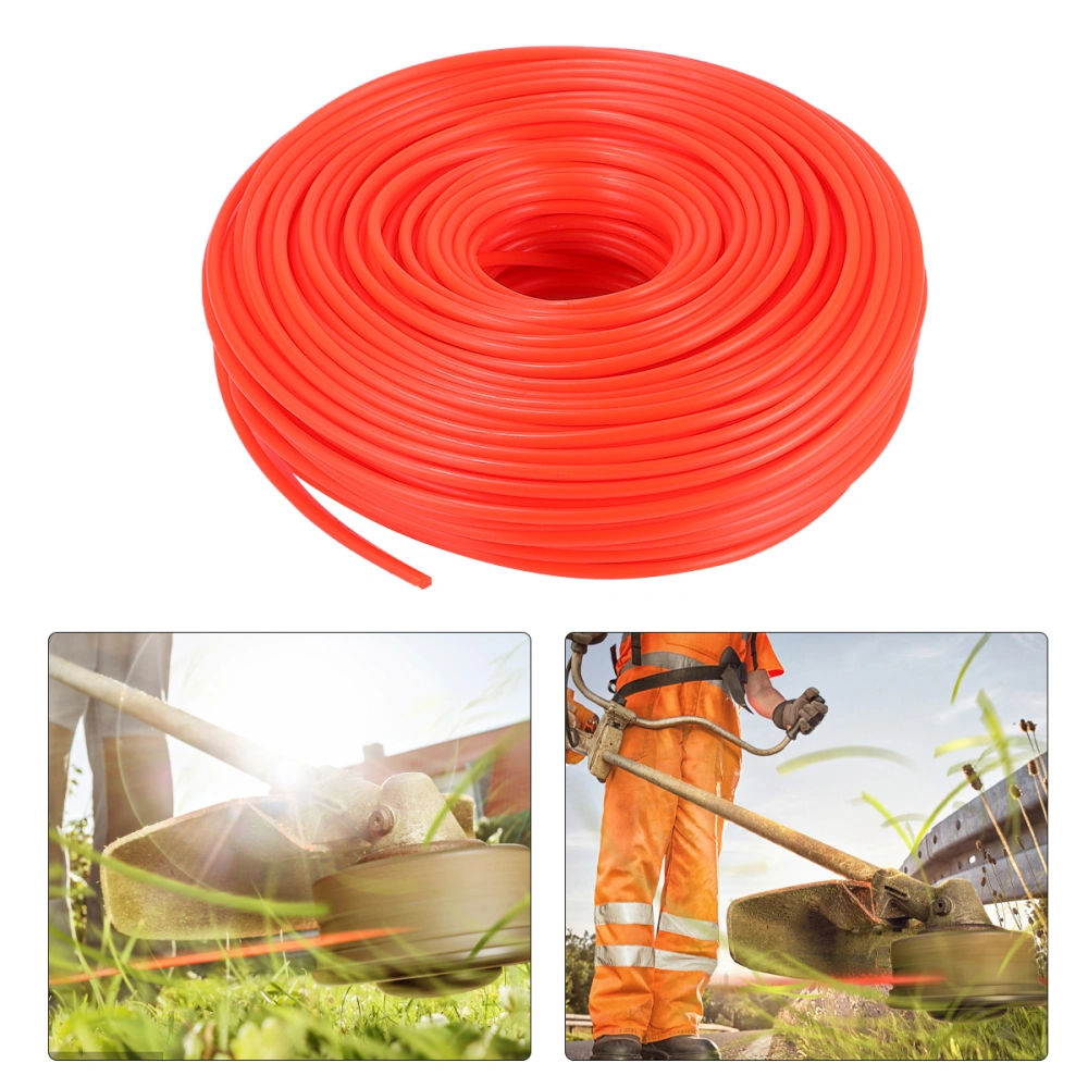 Nylon Trimmer Line Mower Parts Nylon Rope Simple Useful Durable Mower Cords for Home (Round, Red)