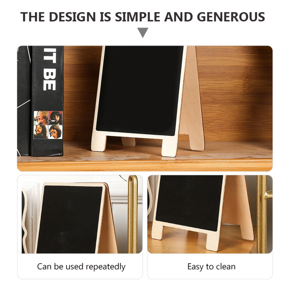 3Pcs Wooden Standing Blackboards Wooden Standing Writing Boards (Black)