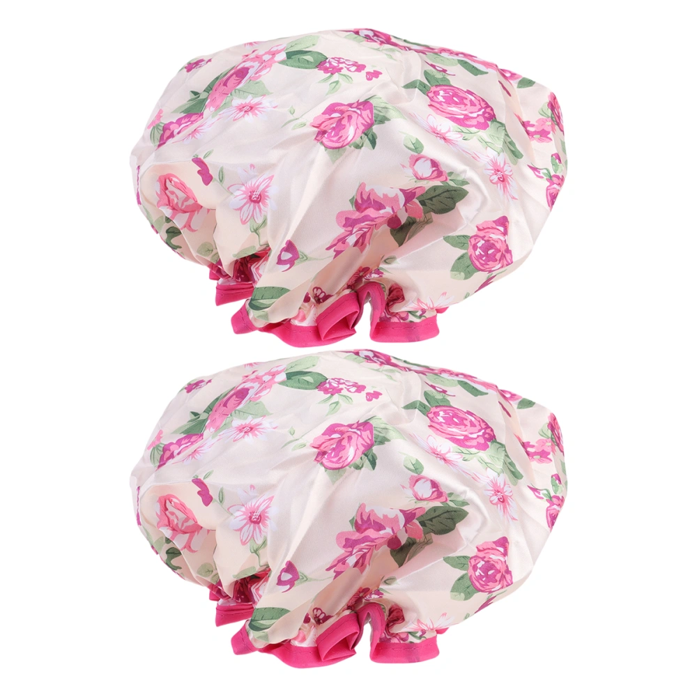 2pcs EVA Shower Adults Bathing Waterproof Hair Protective Caps Bath Caps for Daily Use (Pattern 5)