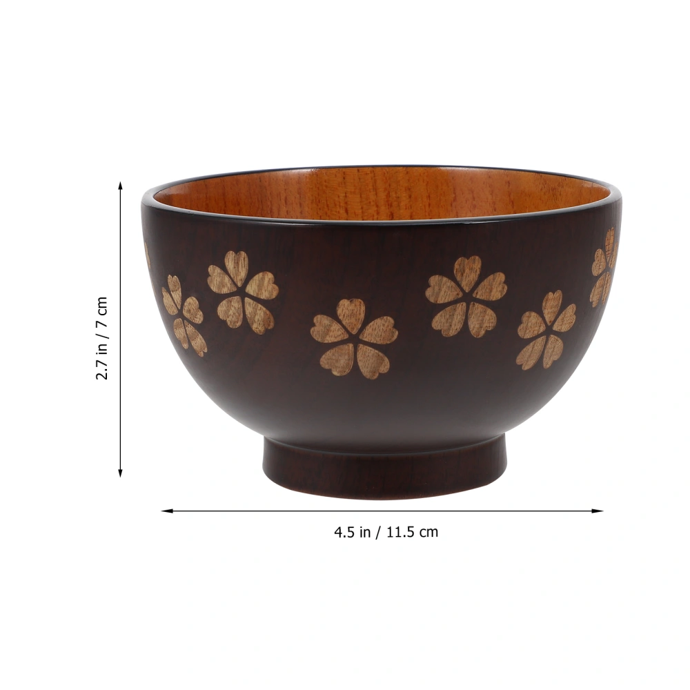 1Pc Kitchen Japanese Style Ramen Bowl Heat Insulation Baby Food Bowl (Wood Color)