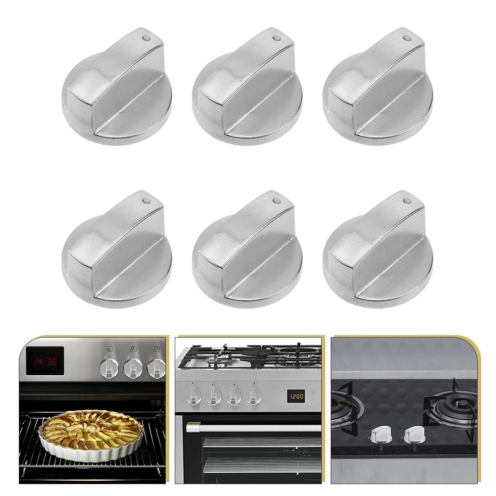 6pcs Zinc Alloy Gas Stove Knob Gas Cooker Stove On-Off Knobs Stove Switch Knobs