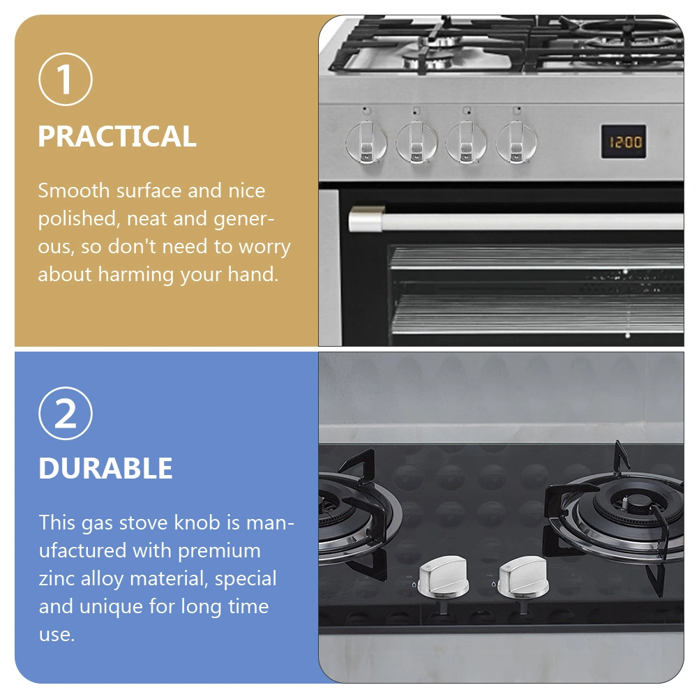 6pcs Zinc Alloy Gas Stove Knob Gas Cooker Stove On-Off Knobs Stove Switch Knobs