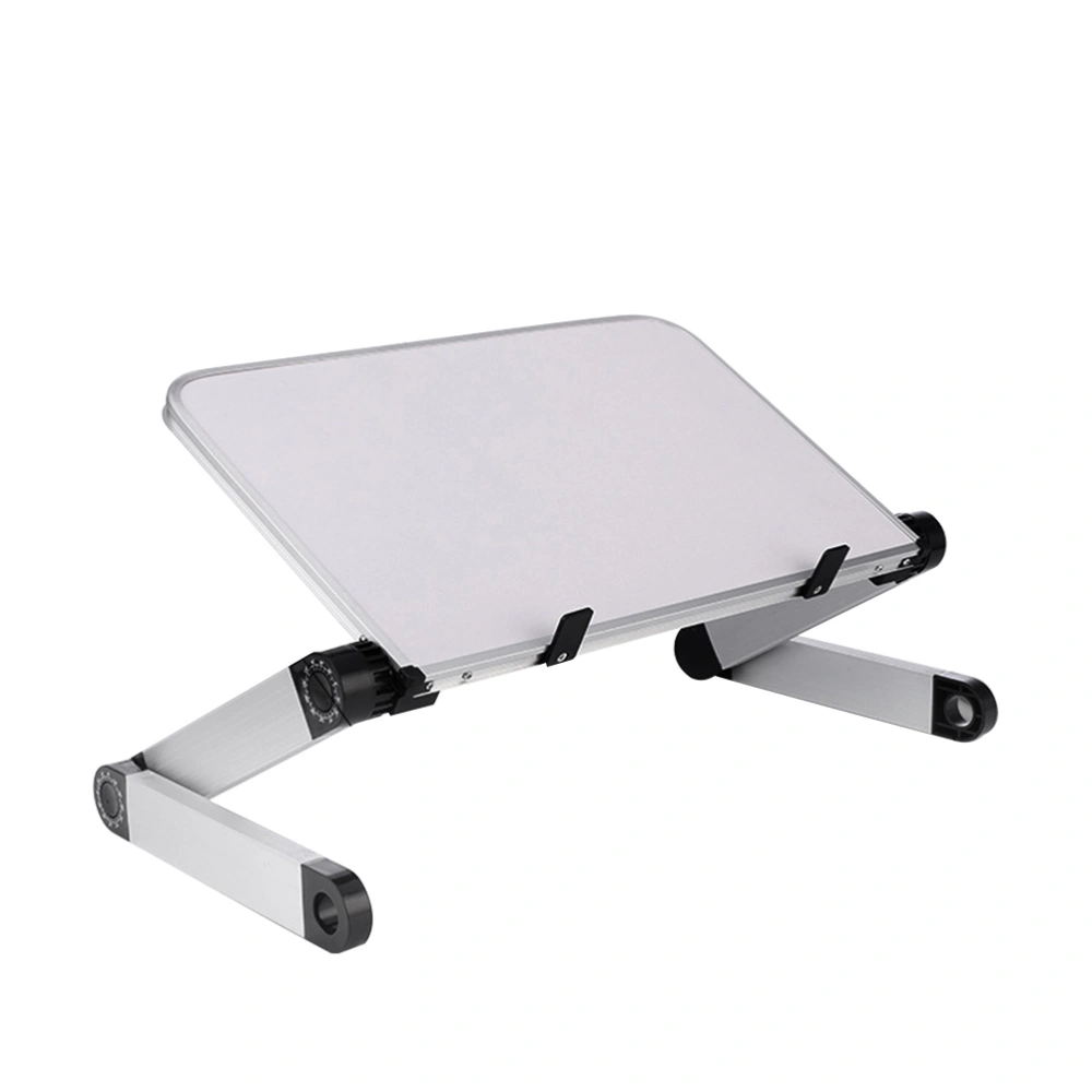 Portable Adjustable Aluminum Laptop Desk Stand Table Vented Ergonomic Stand (White)