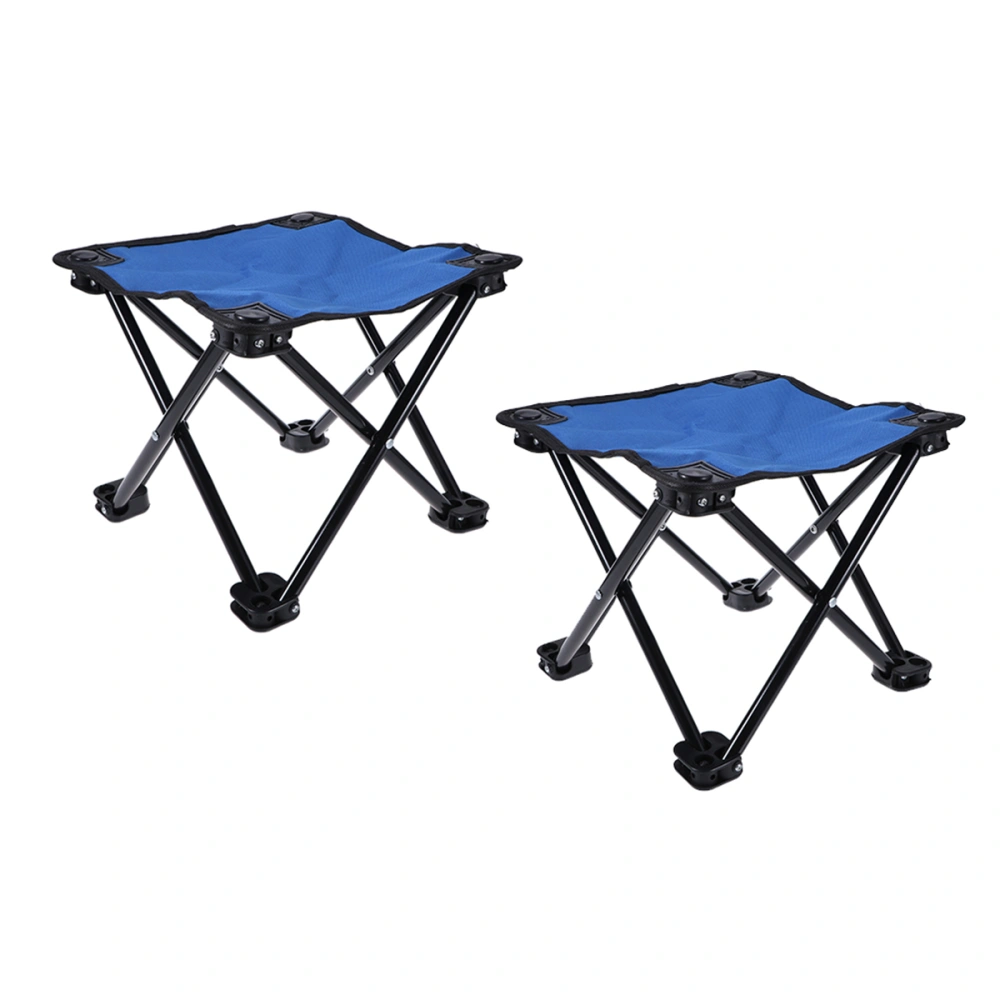 Multifunctional Beach Portable Fishing Chair Folding Stool Recreational Fishing Gear for Camping Hiking(Blue)