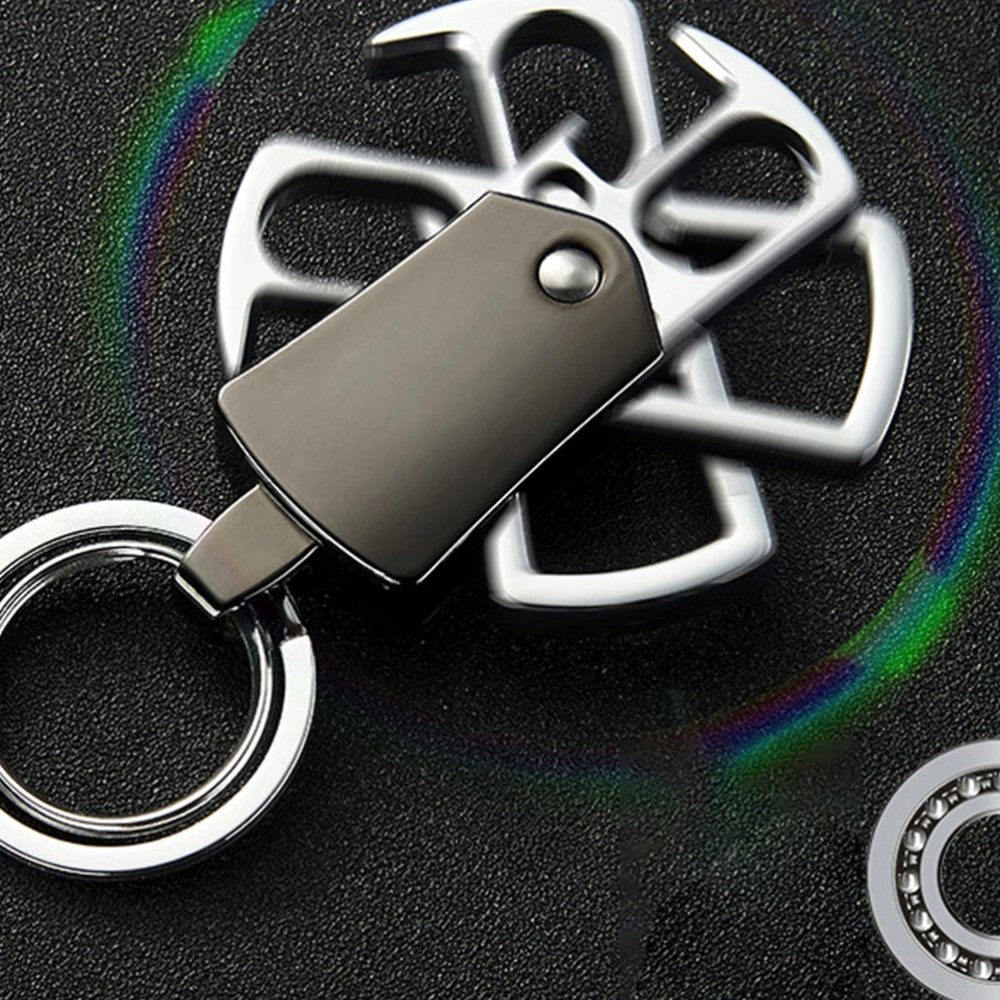 Creative Metal Key Ring Keychain Beer Opener Key Ring with LED Light (Black)