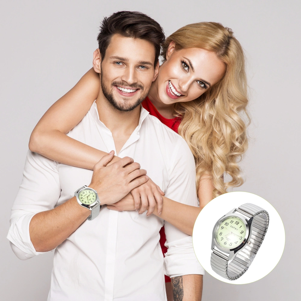 Casual Digital Luminous Elderly Watch Elastic Band Couple Watch Christmas Gift