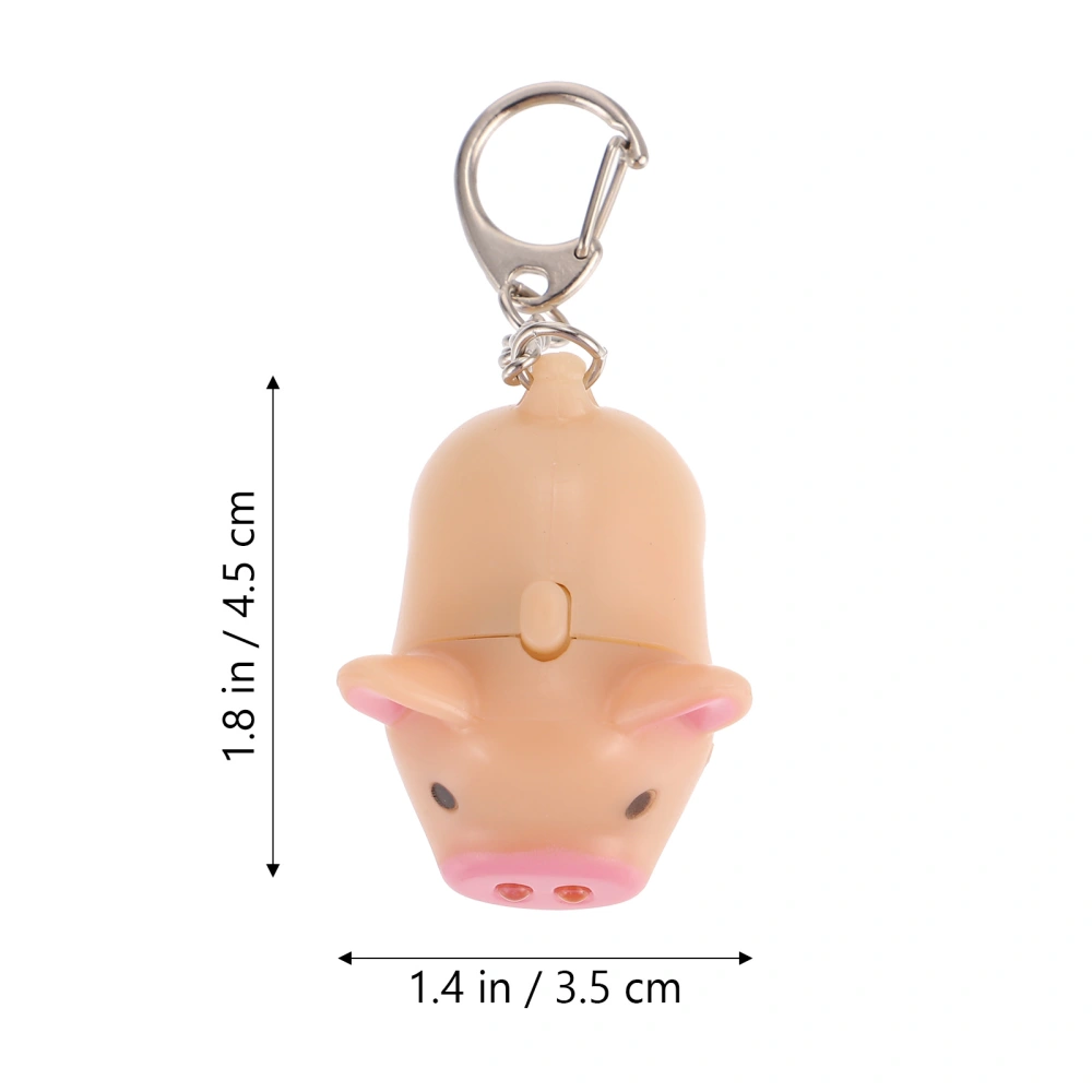 2pcs Luminous Key Chain Cartoon Pig Key Ring LED Pig Key Chain for Kids