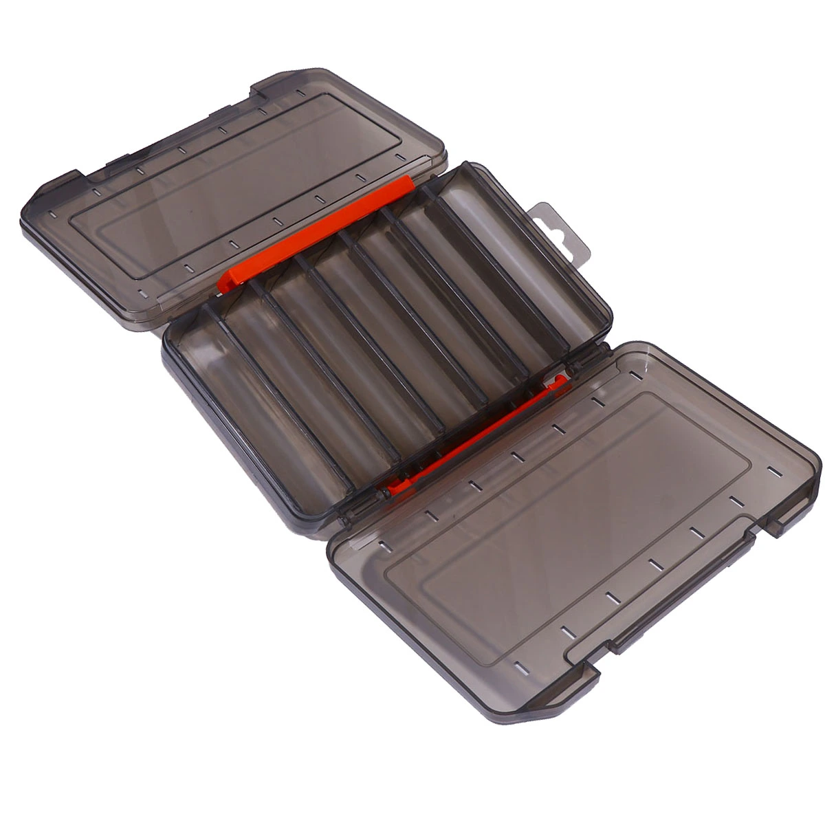 1Pc Thickened 14 Grids Translucent Bait Storage Box Double-side Baits Kit Storage Case Lure Water-resistant Fish Tool Accessory Holder for Fisher (Black, Random Buckle Color)