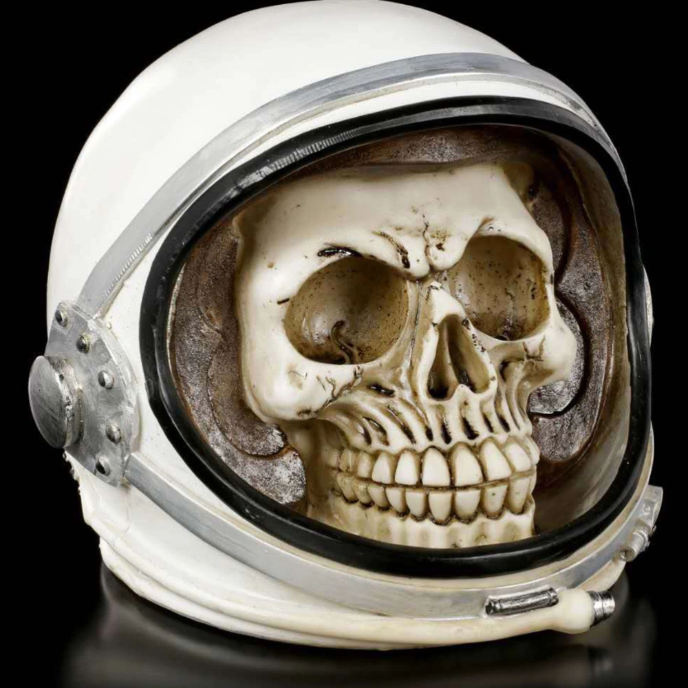 1Pc Creative Spaceman Skull Piggy Bank Practical Saving Pot Resin Skull Ornament