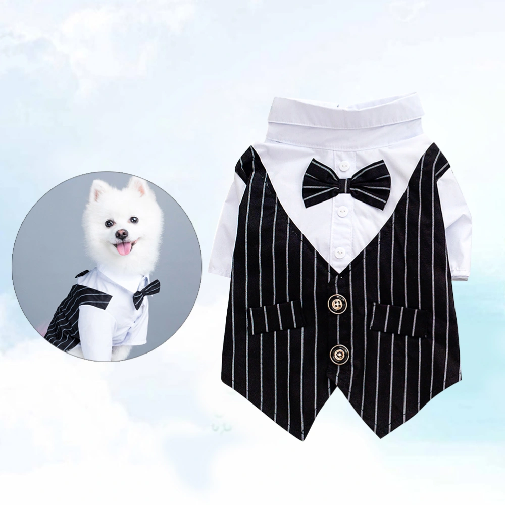 Formal Dog Clothing for Dogs Puppy Pet Clothes Dog Wedding Suit Pet Tuxedo Costume Pet Apparel for Small Dog(Black, L)