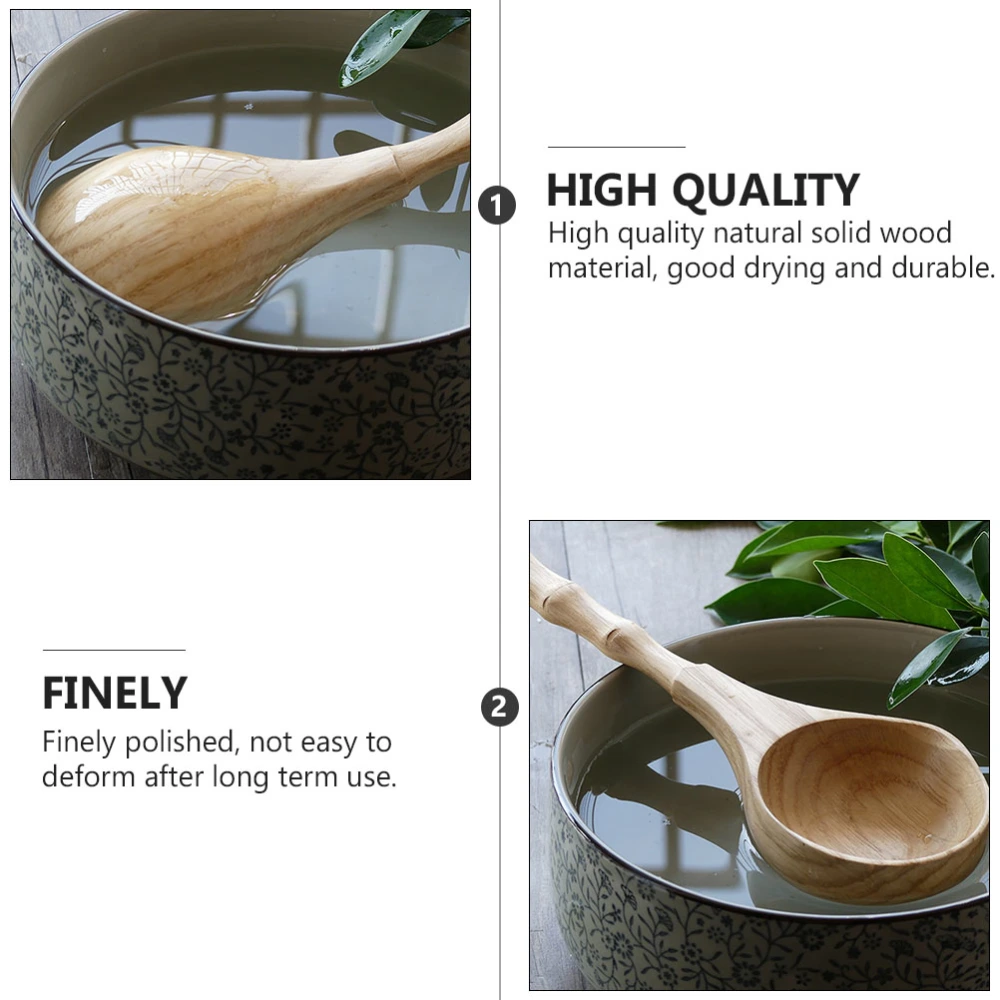 1Pc Sauna Room Wooden Spoon Bamboo Handle Water Spoon Bathing Wood Spoon