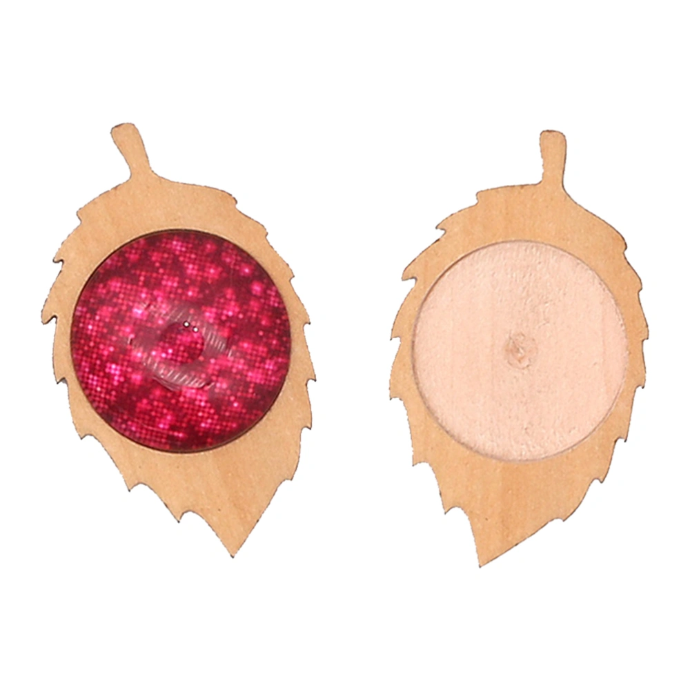 30 Pcs Wooden 25MM Round Leaves Shaped Pendants DIY Charms Pendants Trays for Keychain Crafting Jewelry Findings Making Accessory