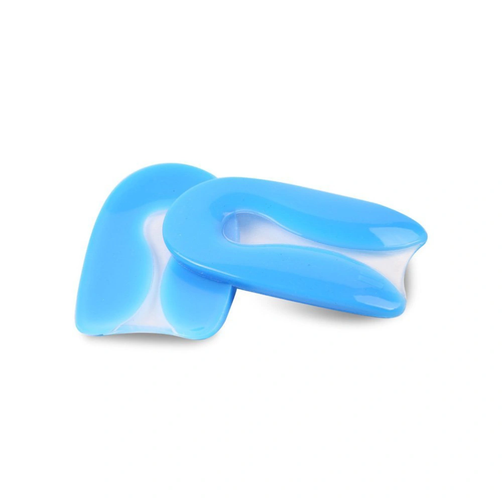 Pair of Flexible U Shape Silicone Gel Heel Pads Antibacterial Non Pain Relieve Spur Cushion Plantar Fasciitis Remission - Size L