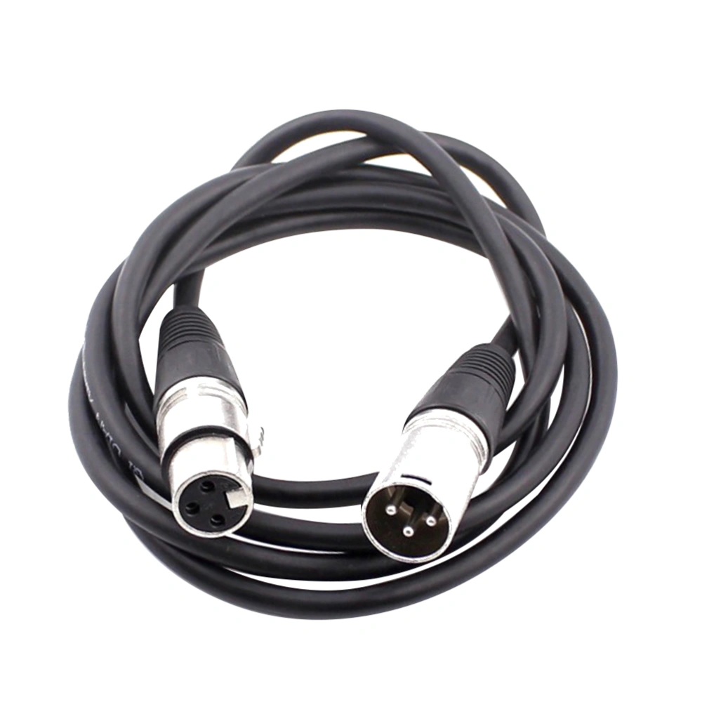 2 PCS Portable 10m XLR Male To Female Cables Cords Straight Plugs for Microphone Mixer Loudspeaker (Black)