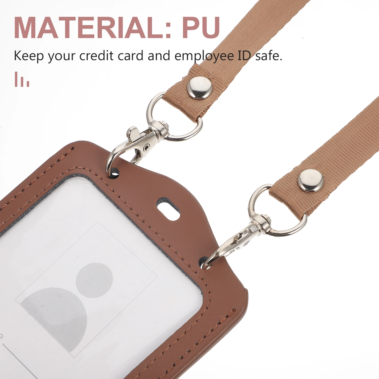 Portable ID Cards Holder Lanyard Work Cards Protective Cover Double-sided Cards Holder