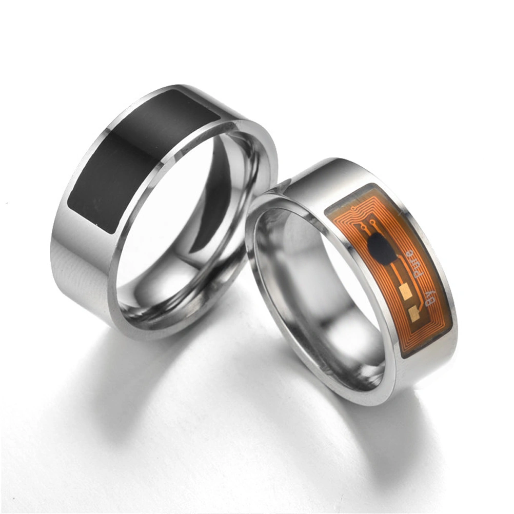 8mm NFC Tag Smart Ring Wearable Smart Rings Finger Digital Ring for Android Phone with Functions - Black(#7)