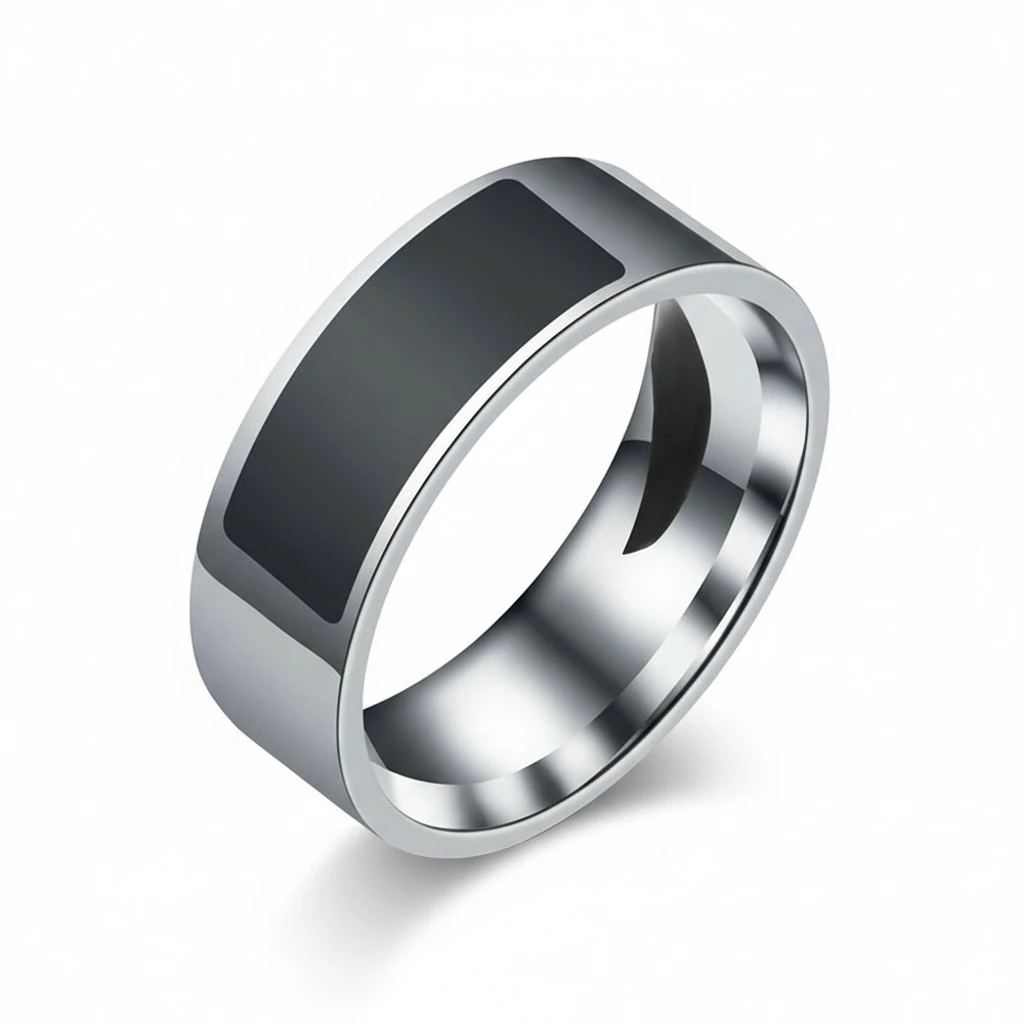 8mm NFC Tag Smart Ring Wearable Smart Rings Finger Digital Ring for Android Phone with Functions - Black(#7)