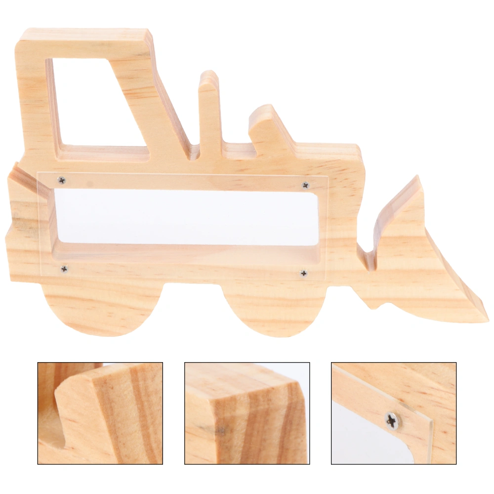 1PC Creative Wooden Piggy Bank Saving Pot Tractor Shovel Shape Desktop Ornament Storage Box for Bedroom Kids Room Decoration