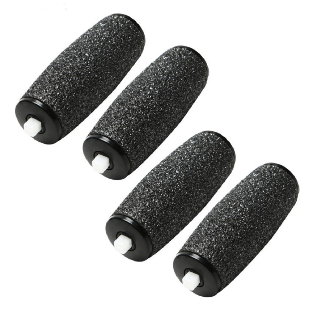 4 Pcs Electronic Foot File Replacement Refill Professional Foot Files Replacement Roller Heads (Black)