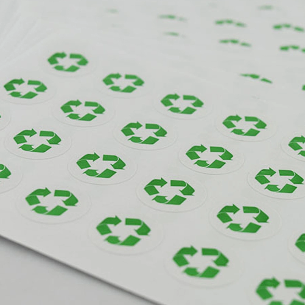 12 Sheets 16mm Recyclable Aticker Sticker Green Recycling Symbol For Home Use (24 Stickers Per Sheet)