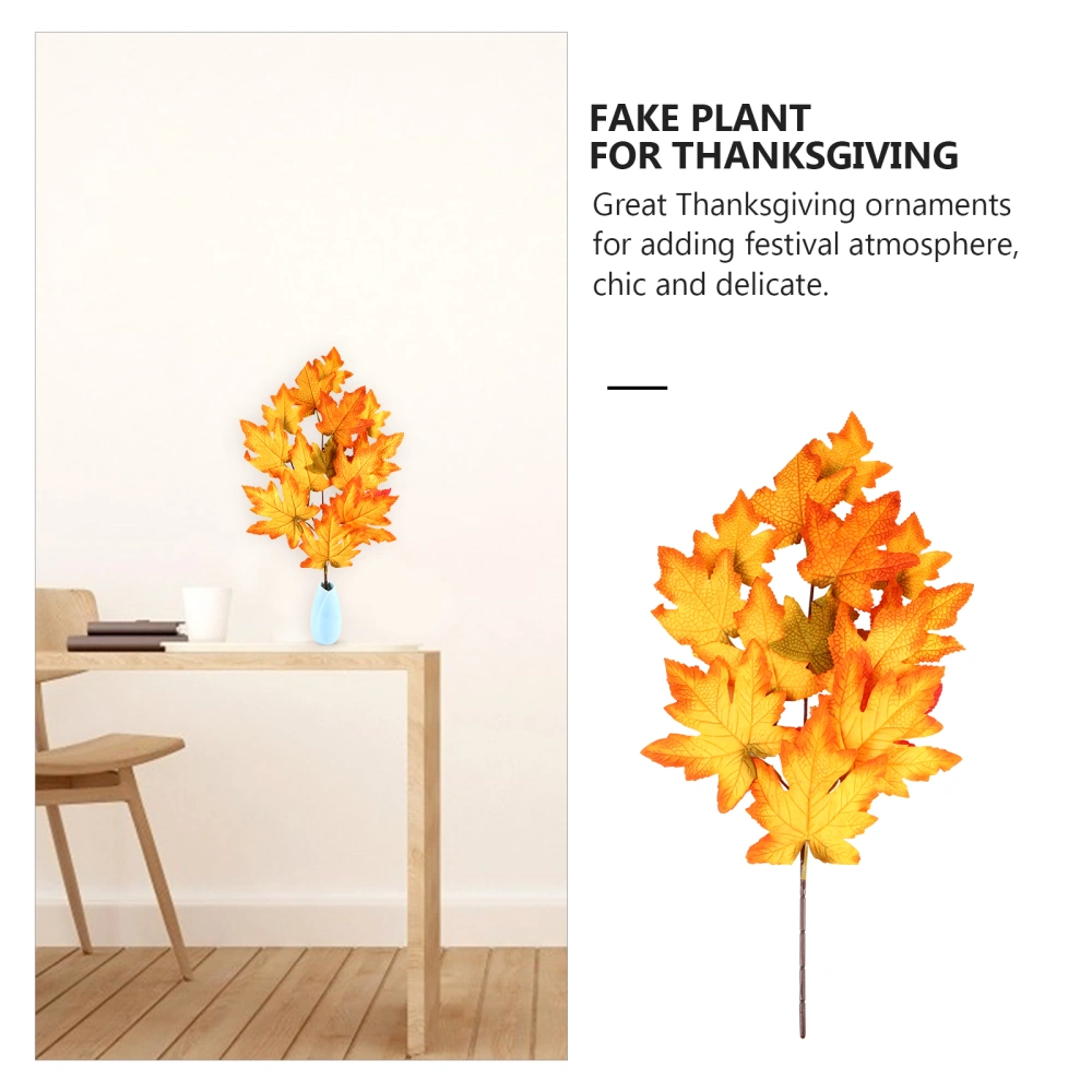 1Pc Artificial Maple Shrubs Novelty Simulation Thanksgiving Maple Leaf Decors