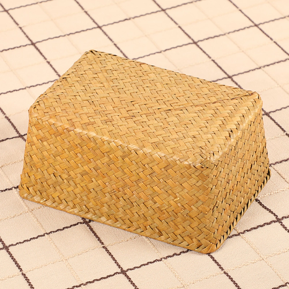 Rattan Woven Storage Box Portable Tea Cake Storage Basket Delicate Tea Set Accessories Lightweight Storage Basket for Home (Size S)