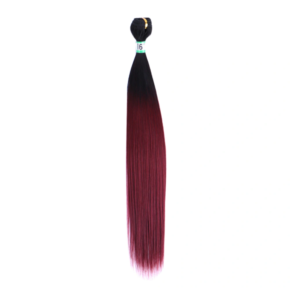 16 Inch Straight Hair Bundles Black to Wine Red Hair Extensions Synthetic Hair Wig