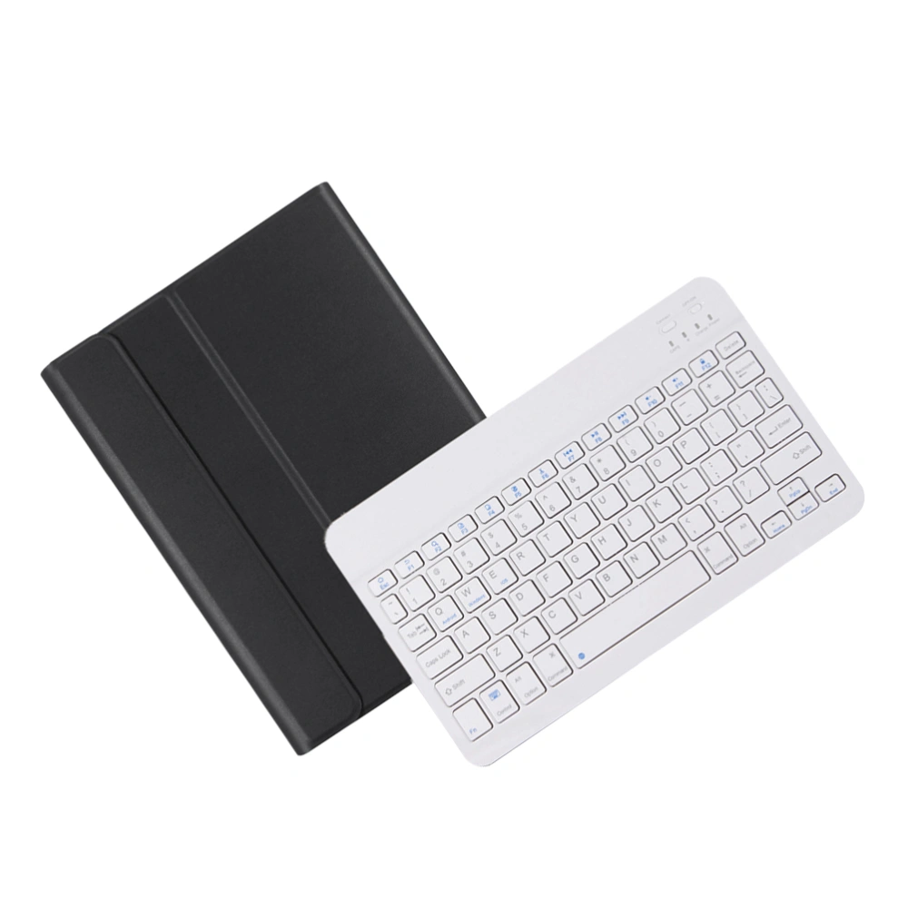 9.7 Inches PU Tablet Cover Protective Tablet Shell Split Keyboard Compatible with 10.2 (Black Tablet Cover, White Keyboard)