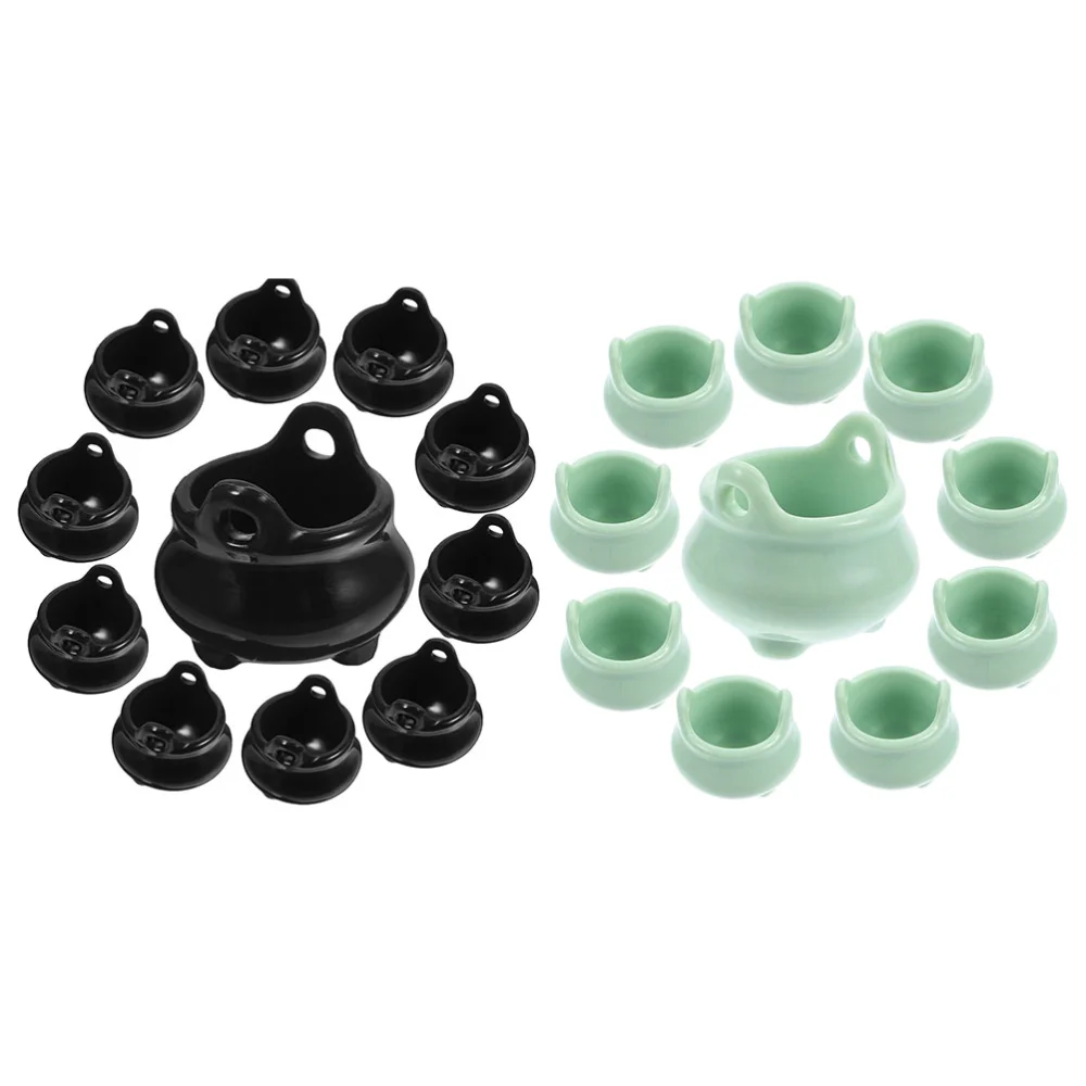 20Pcs Halloween Mini Cauldrons Small Novelty Witch Pots Mini Cauldron Pots Kettles Prop