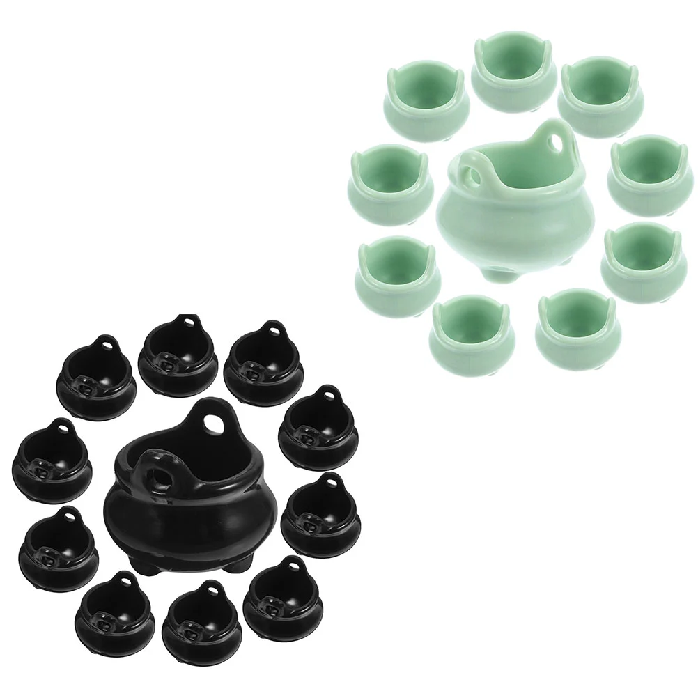 20Pcs Halloween Mini Cauldrons Small Novelty Witch Pots Mini Cauldron Pots Kettles Prop