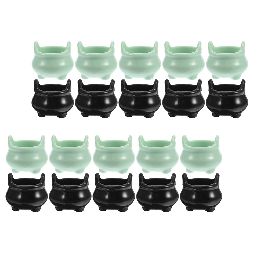 20Pcs Halloween Mini Cauldrons Small Novelty Witch Pots Mini Cauldron Pots Kettles Prop