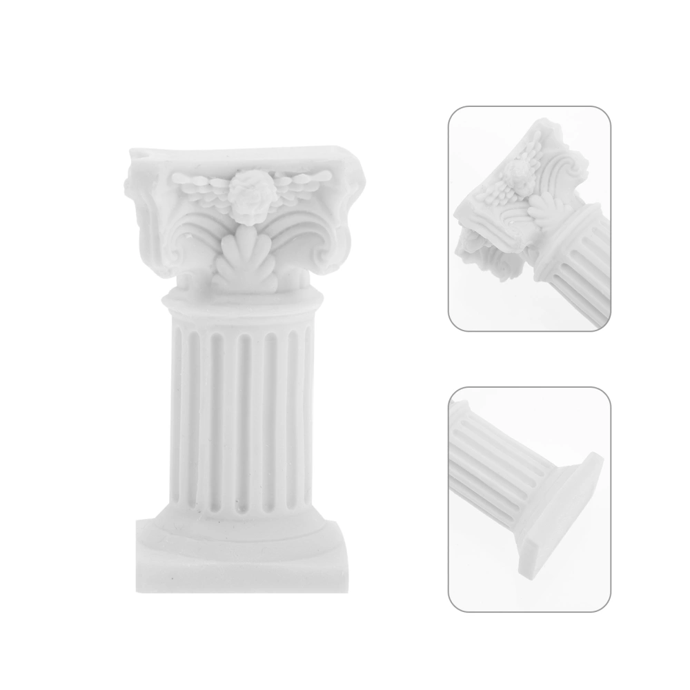 5Pcs Resin Candlestick Resin Pillar Statue White Candleholder Roman Pillar Candlestick