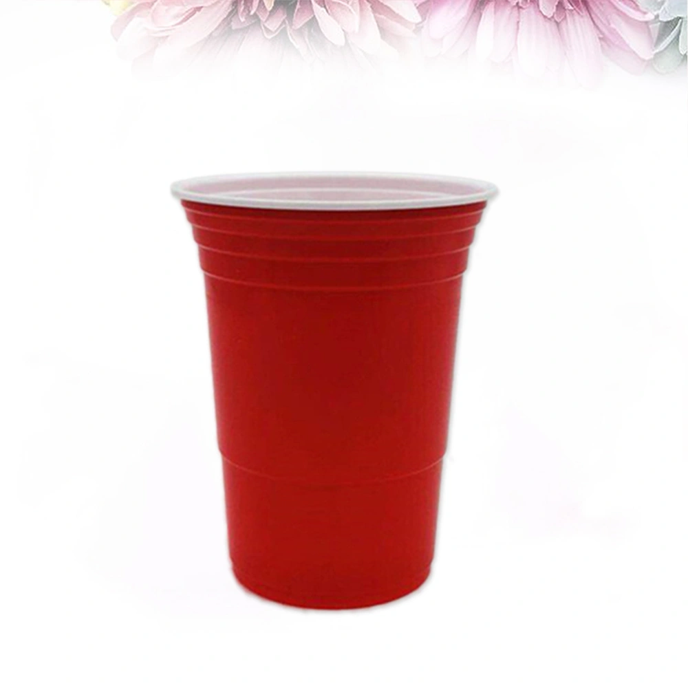 50pcs 450ml Red Disposable Plastic Cups Tableware Party Supplies for Game Cafe Bar Restaurant