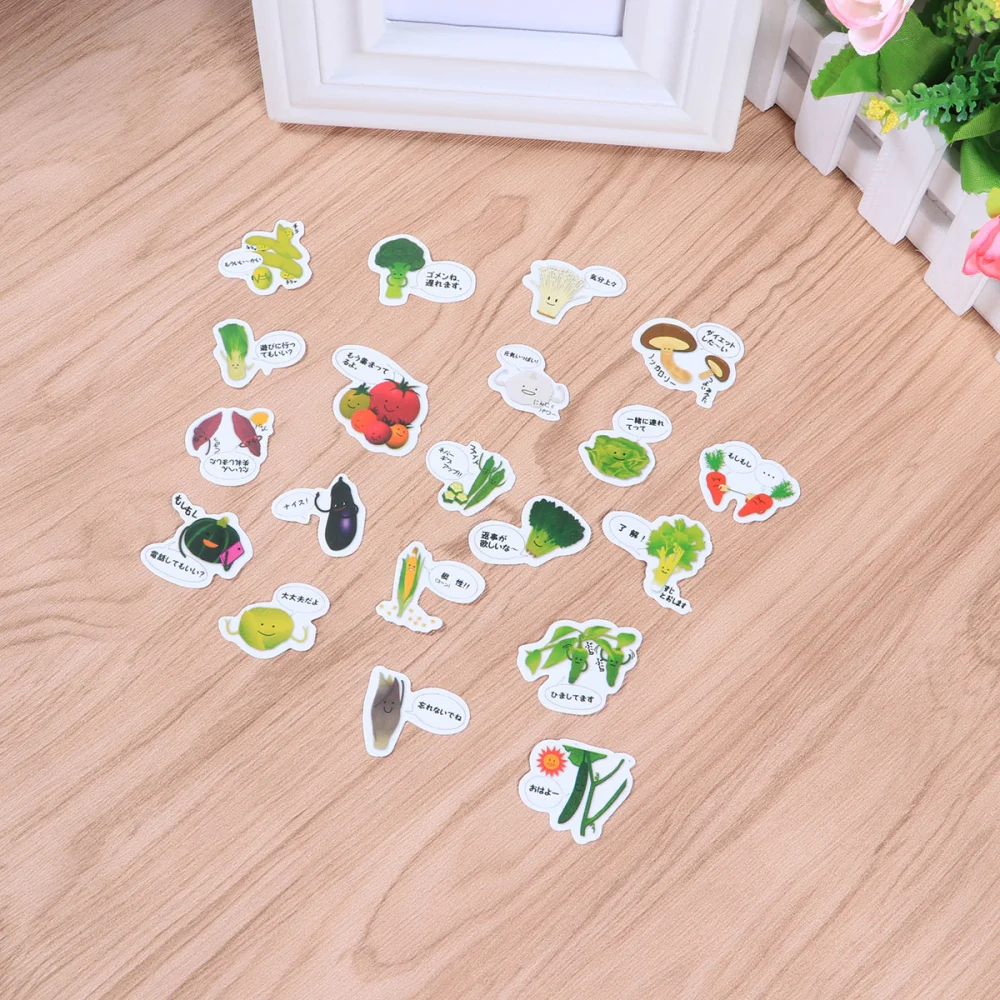 20 Pcs Watercolor Plants Stickers DIY Laptop Stickers Account Stickers Sets (Vegetable Pattern)