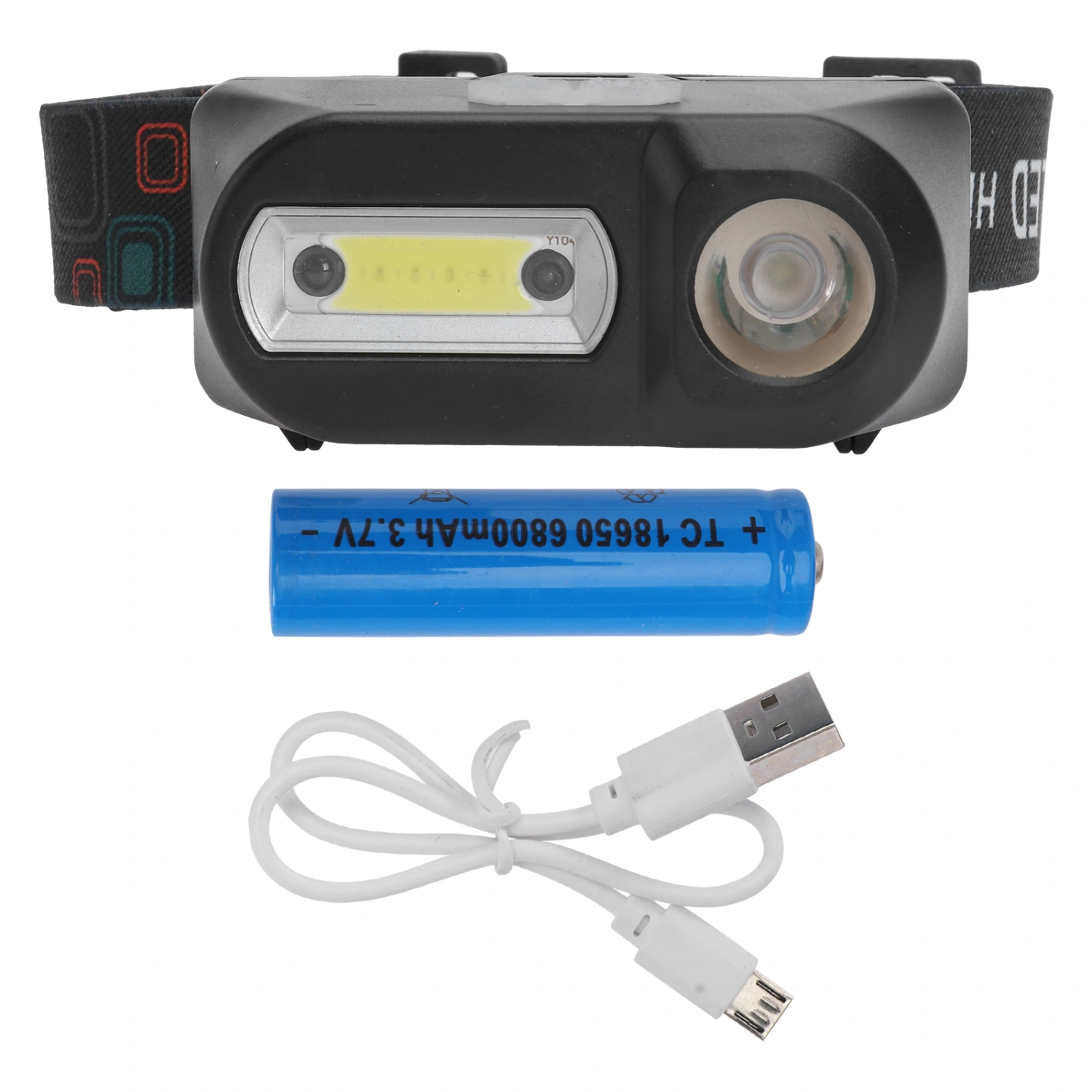 USB XPE COB LED Headlamp Sensor Head Lamp USB Charging Headlight with Battery