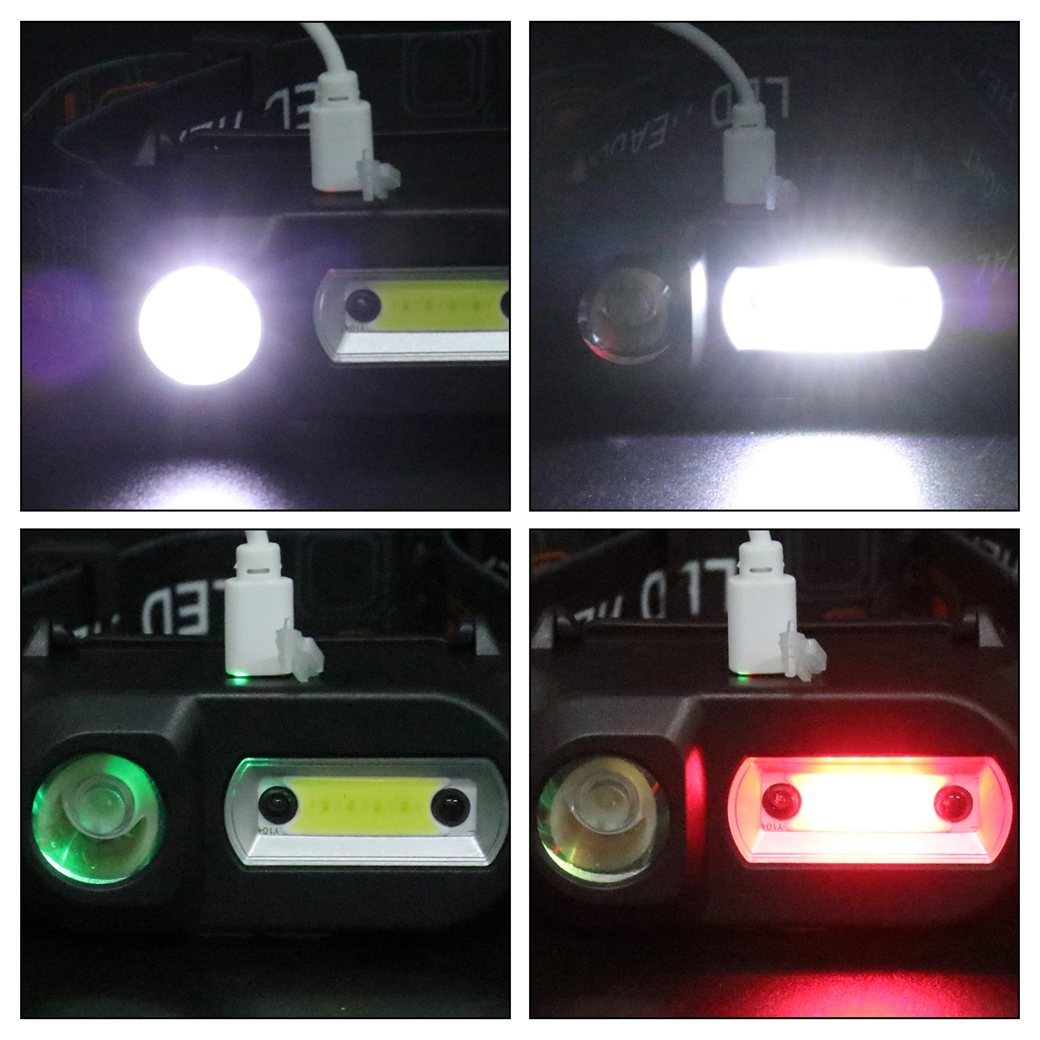 USB XPE COB LED Headlamp Sensor Head Lamp USB Charging Headlight with Battery